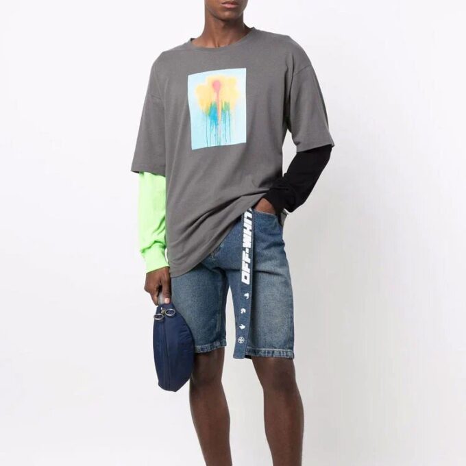 FW21 Denim Casual Shorts Slim Fit-versjon Blå