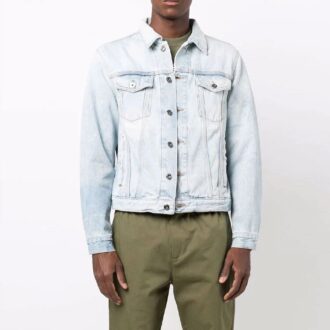 FW21 Denimjakke med piltrykk, blå