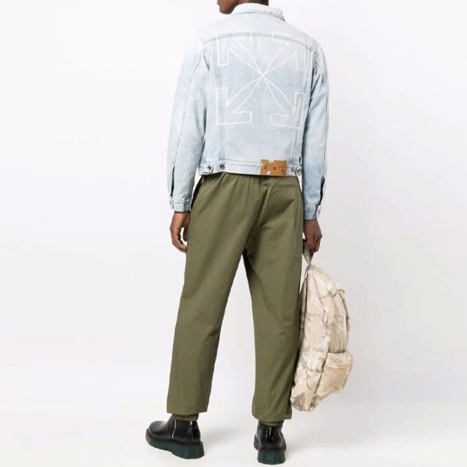 FW21 Denimjakke med piltrykk, blå