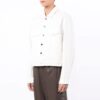 FW21 ensfarget Denim-jakke med knapper, rett snitt, hvit