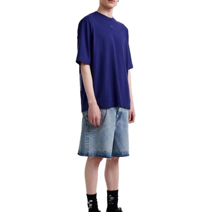 FW21 gummi-pil, oversized, kort ermet, blå