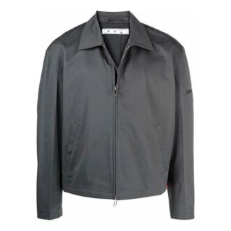 FW21 Jakke med glidelås og ensfarget revers, grå