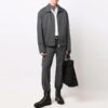 FW21 Jakke med glidelås og ensfarget revers, grå