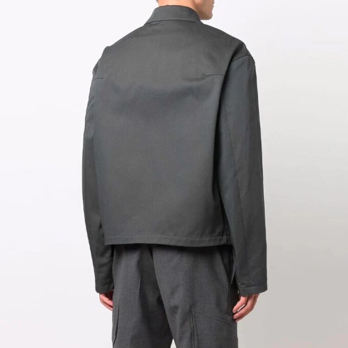FW21 Jakke med glidelås og ensfarget revers, grå