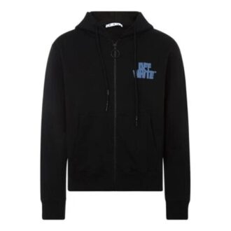 FW21 Jakke med hette og alfabetmønster, svart