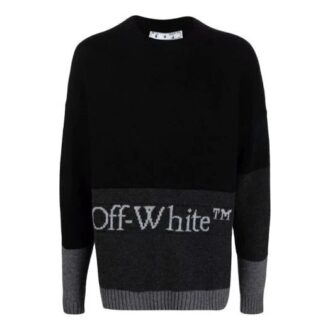 FW21 Langermet genser med logomønster, svart