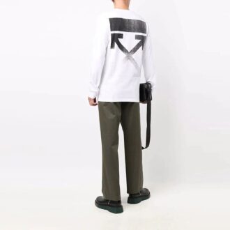 FW21 Logo Arrows-mønster rundhalset genser vanlig versjon hvit
