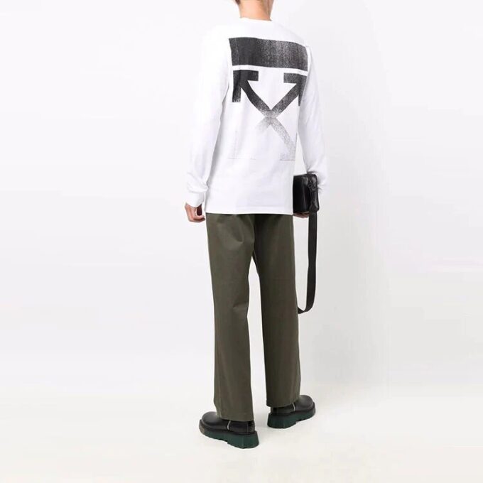 FW21 Logo Arrows-mønster rundhalset genser vanlig versjon hvit