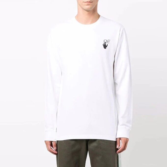 FW21 Logo Arrows-mønster rundhalset genser vanlig versjon hvit