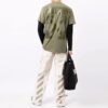 FW21 Logo Arrows pattern round neck Shorts with short sleeves, regular version, green