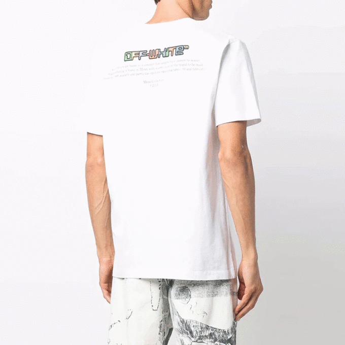 FW21 Logo brodert alfabet kort ermet vanlig versjon hvit