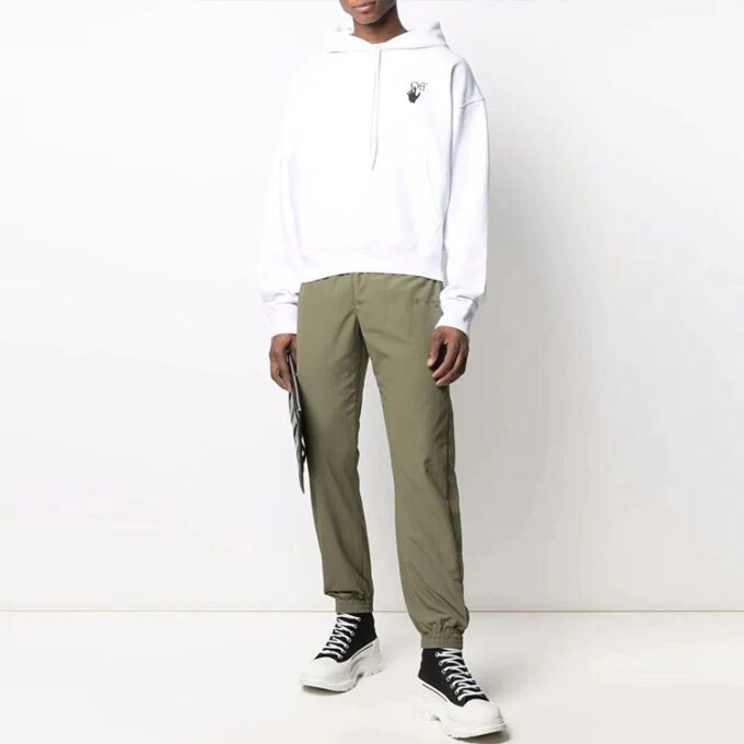 FW21 Logo Casual lange bukser vanlig versjon mørkegrønn