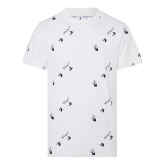 FW21 Logo Full Print Rundhalset Kortærmet Vanlig versjon Hvit