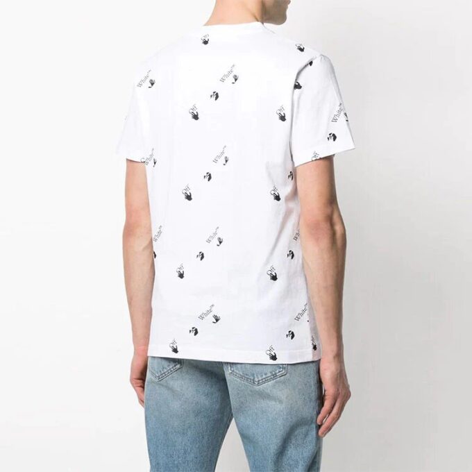 FW21 Logo Full Print Rundhalset Kortærmet Vanlig versjon Hvit