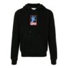 FW21 Logo-genser med hette og lange ermer, svart