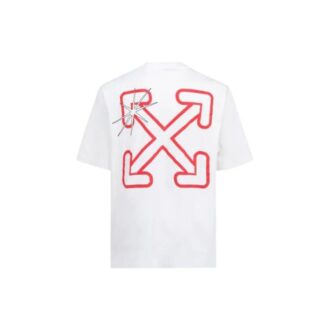 FW21 Logo-mønster Rund hals Korte ermer Løs passform Hvit