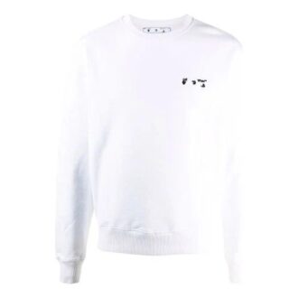 FW21 Logo-mønster Rund hals Lange ermer Vanlig versjon Hvit