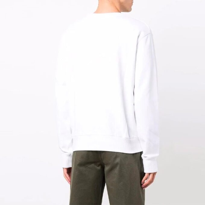 FW21 Logo-mønster Rund hals Lange ermer Vanlig versjon Hvit