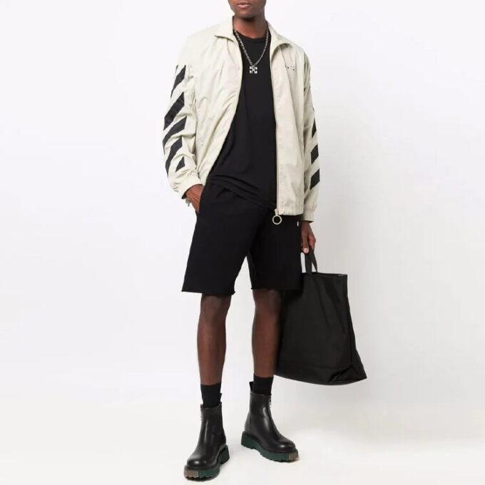 FW21 Logo-mønster sportsshorts, svart