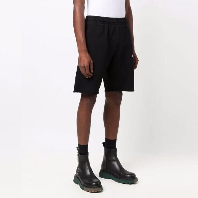 FW21 Logo-mønster sportsshorts, svart