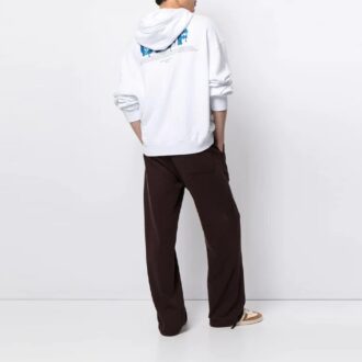 FW21 Logo-trykk, langermet, løs passform, hvit