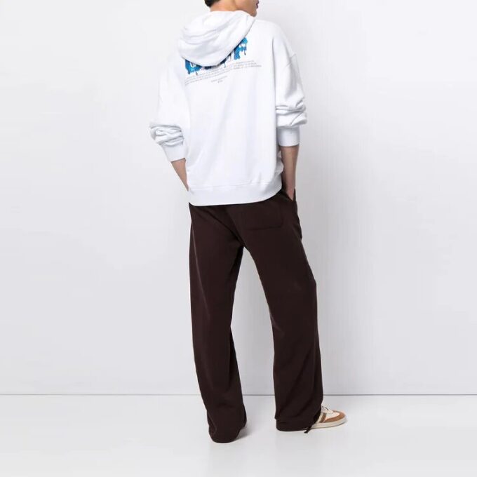 FW21 Logo-trykk, langermet, løs passform, hvit
