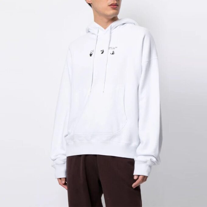 FW21 Logo-trykk, langermet, løs passform, hvit