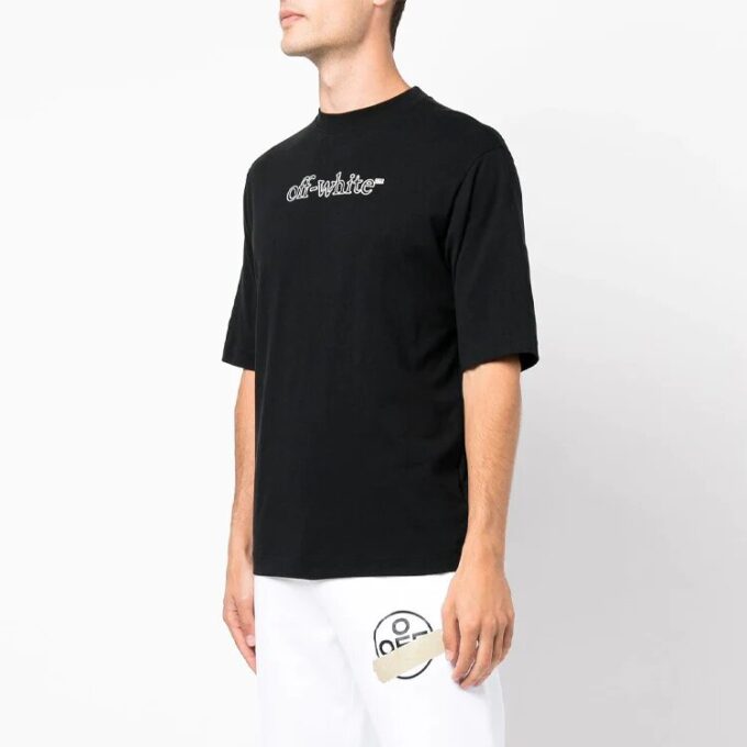 FW21 Logo-trykk Rundhalset genser Kort erme Løs passform Svart