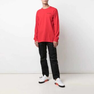 FW21 Logo-trykk Rundhalset genser Langermet Herre Rød