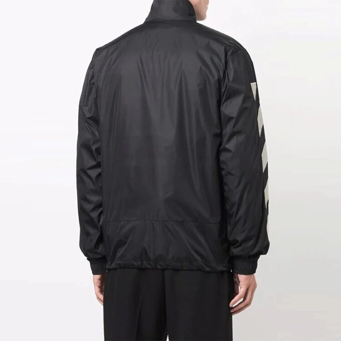 FW21 Logo-trykt vindtett jakke, standardversjon, svart