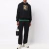 FW21 Mønster Alfabet-trykk Pullover med snøring, svart