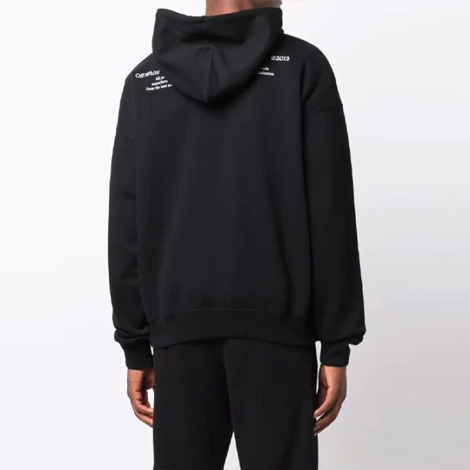 FW21 Mønster Alfabet-trykk Pullover med snøring, svart