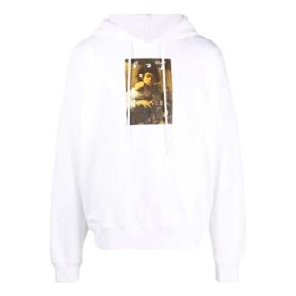 FW21 Mønster Alfabet-trykk Snøring Pullover-versjon Hvit