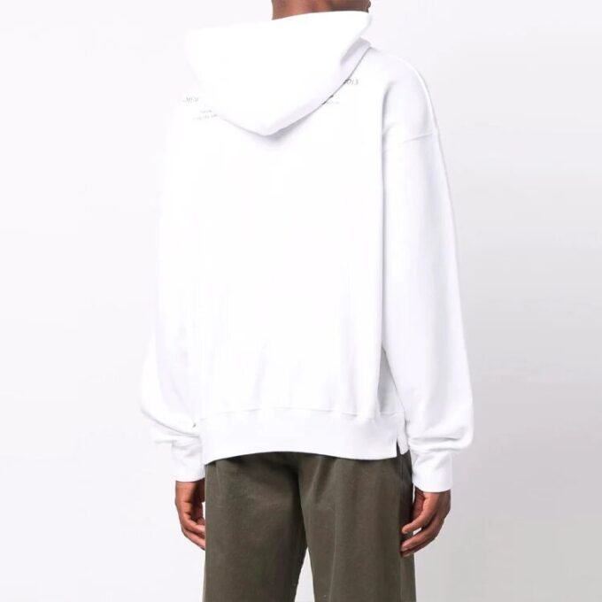 FW21 Mønster Alfabet-trykk Snøring Pullover-versjon Hvit