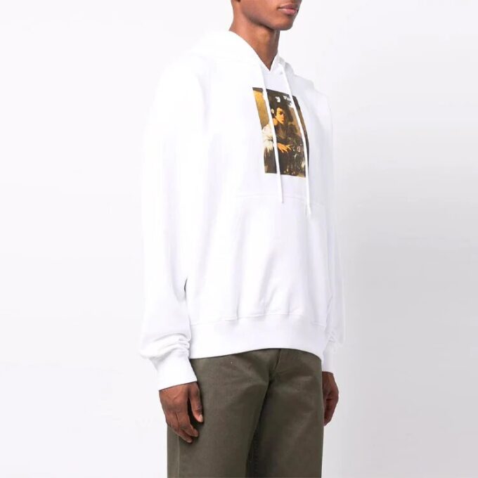 FW21 Mønster Alfabet-trykk Snøring Pullover-versjon Hvit