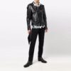 FW21 Mønstertrykk Erme Glidelåsjakke Slim Fit-versjon Svart