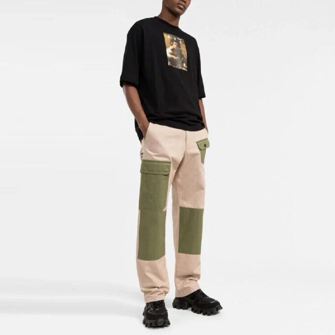FW21 Mønstertrykk Rund hals Shorts Kort ermet Slim fit-versjon Svart