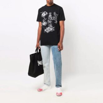 FW21 Mønstertrykk Rund hals Shorts Versjon Svart