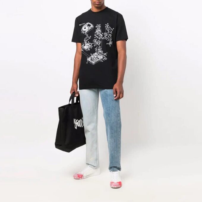 FW21 Mønstertrykk Rund hals Shorts Versjon Svart