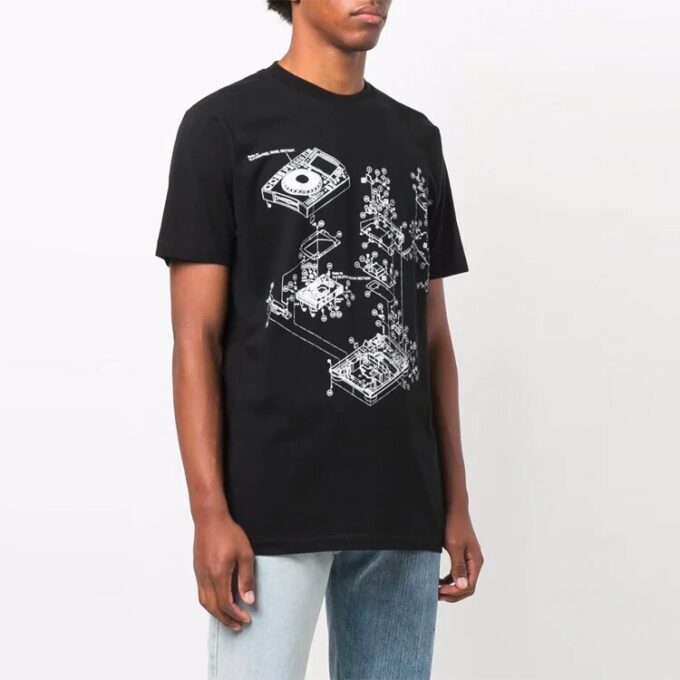 FW21 Mønstertrykk Rund hals Shorts Versjon Svart