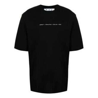 FW21 Pile-mønster Logo-trykk Rund hals Kort ermet Vanlig versjon Svart