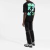 FW21 Pile-mønster Logo-trykk Rund hals Kort ermet Vanlig versjon Svart