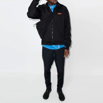FW21 sportsjakke med glidelås og lange ermer, slim fit-versjon, svart