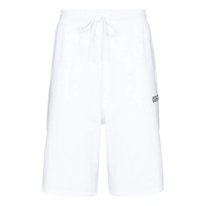 FW21 Sportsshorts med pilemønster, løs passform, hvit