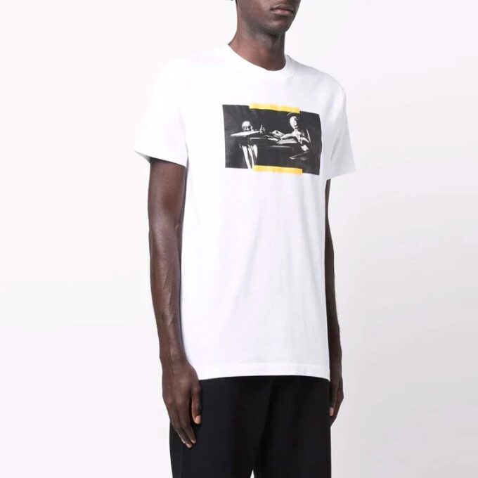 FW21-trykk, kort ermet, standardversjon, hvit