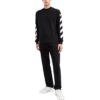 FW22 Arrow Stripe-trykk Rundhalset genser Langermet versjon Svart