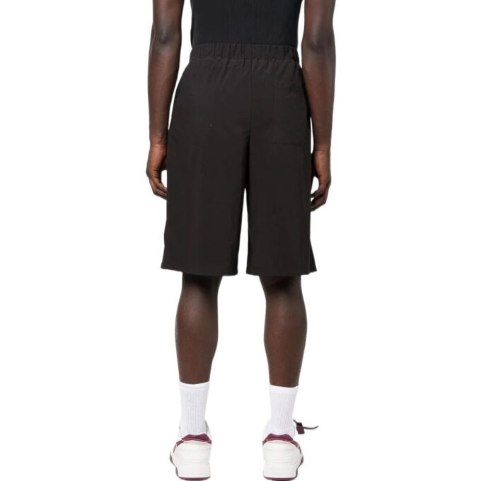 FW22 ensfarget logo-trykk, elastisk linning, Shorts-versjon, svart