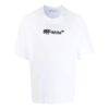 FW22 ensfarget med brodert logo, rund hals, kort ermet, hvit