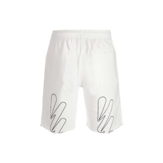 FW22 ensfarget med logotrykk, stor Shorts-versjon, hvit