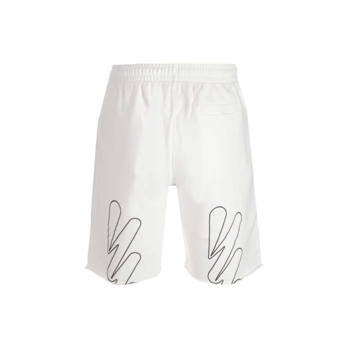 FW22 ensfarget med logotrykk, stor Shorts-versjon, hvit